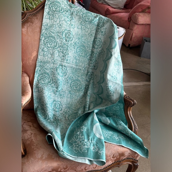 Rare Vintage but new not used European pure linen table cloth square Decor lux - Picture 14 of 15